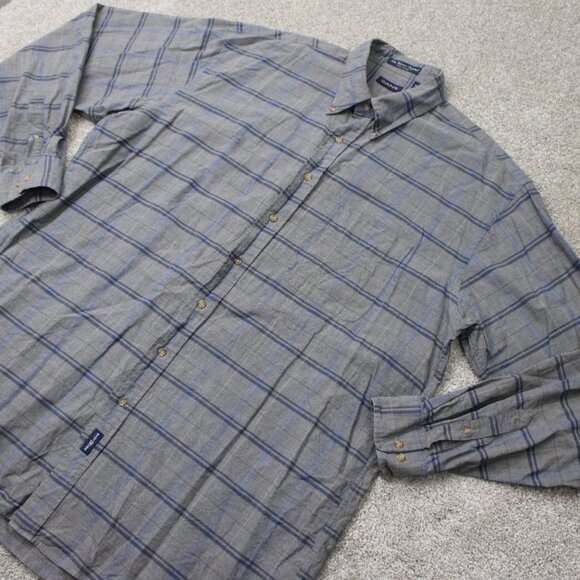 GANT Shirt Mens XLT Gray/Blue New Haven Oxford 100% Cotton Long Sleeve Button - Picture 4 of 13